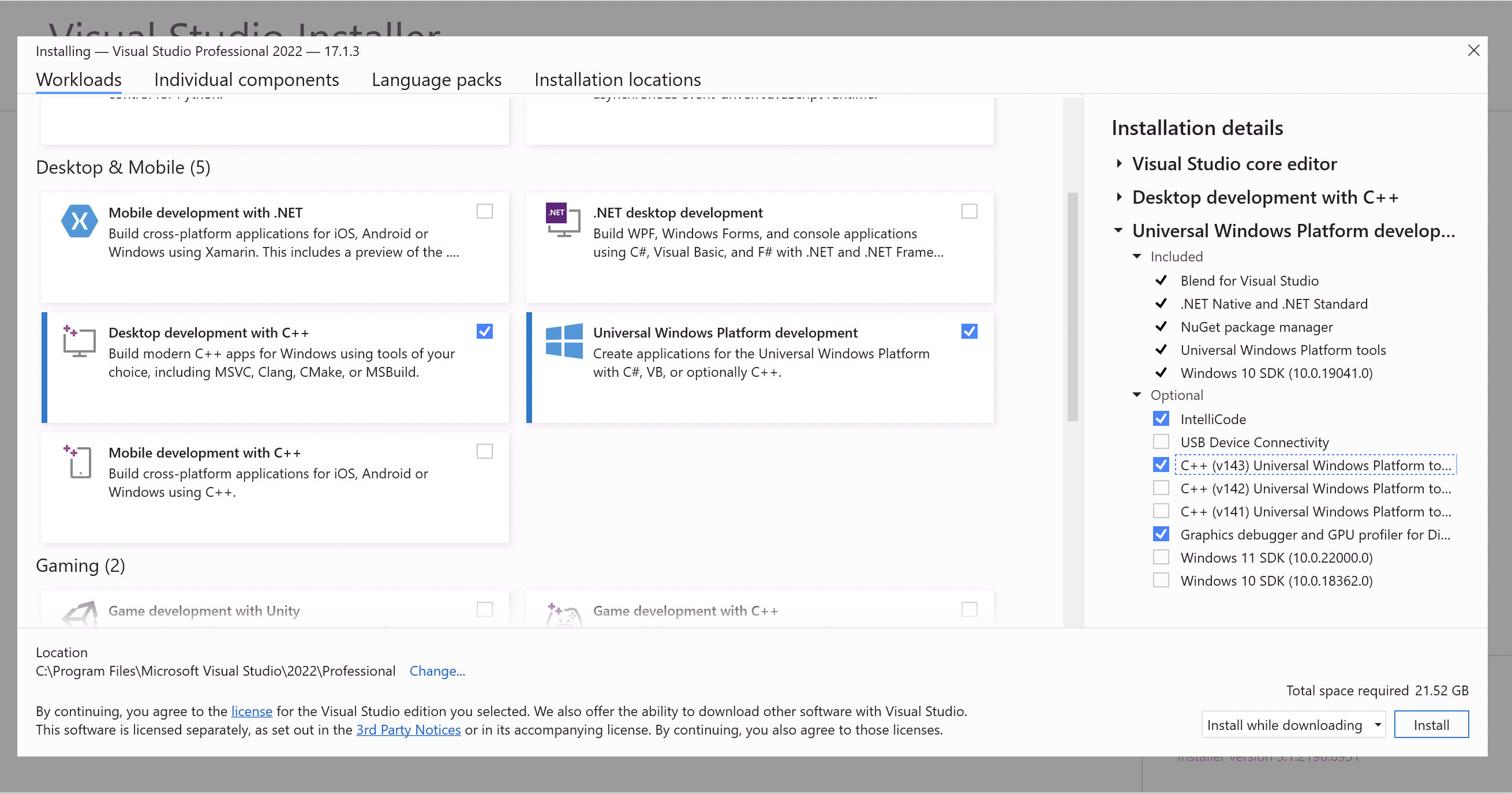 InstallC++:WinRT.png Install C++/WinRT support in Visual Studio